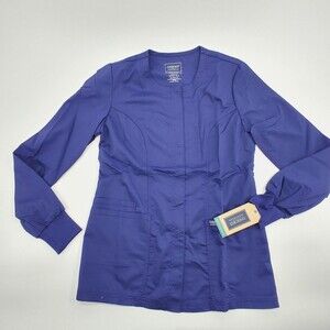 Cherokee Scrub Jacket Medium Grape Revolution Snap Front Nurse CNA Spa
